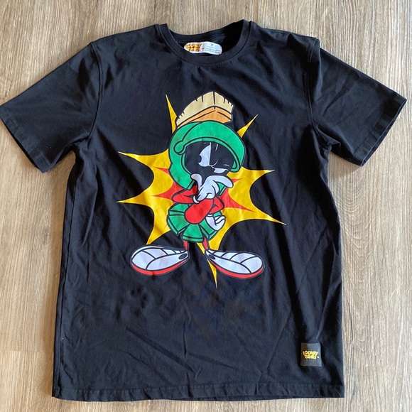 T-shirt Looney Tunes Marvin The Martian - Homme, Vert, 100% Coton, Coupe Standard, Manches Courtes, Modèle LT77-HY-2961